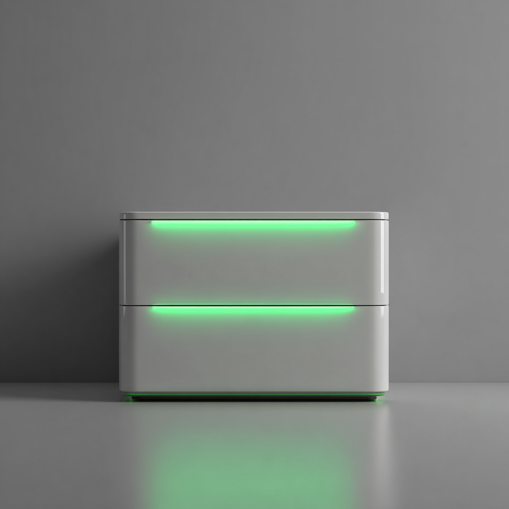 Comodino in materiale sintetico 55x40x50 cm - bianco-verde - stile moderno adatto per camera da letto-Havenilo