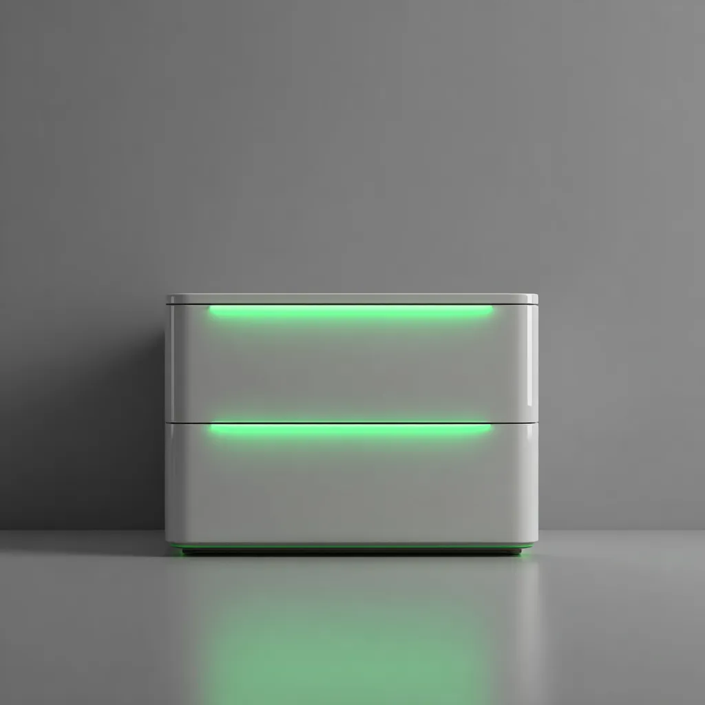 Comodino in materiale sintetico 55x40x50 cm - bianco-verde - stile moderno adatto per camera da letto-Havenilo