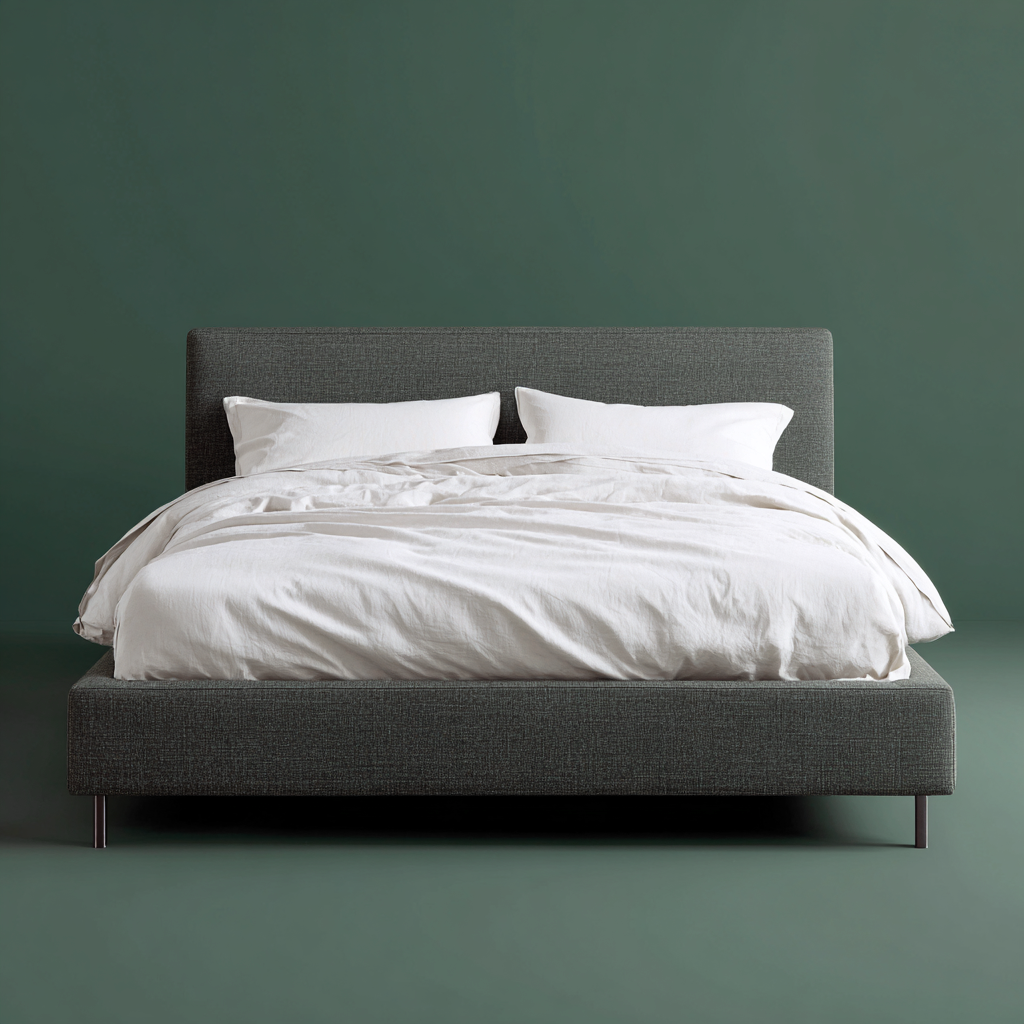 Letto matrimoniale tessuto 200x160x100 cm - grigio-nero - design moderno-Havenilo