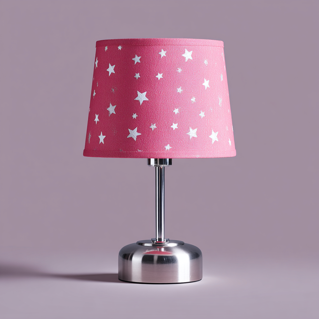Lampada da tavolo metallo-tessuto 18x18x32 cm - rosa-argento - design moderno-Havenilo