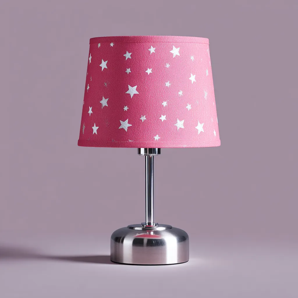 Lampada da tavolo metallo-tessuto 18x18x32 cm - rosa-argento - design moderno-Havenilo