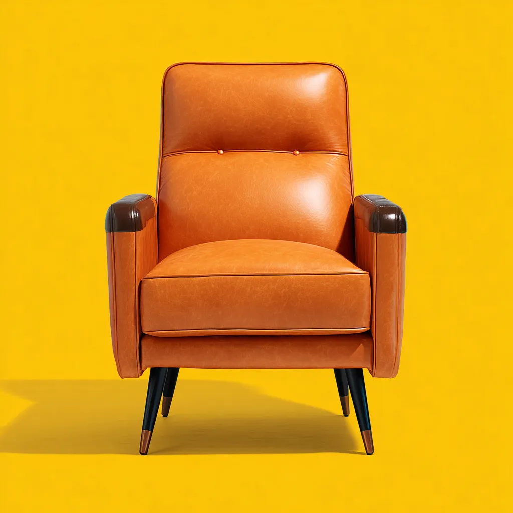 Poltrona reclinabile pelle sintetica 78x82x102 cm - arancione - design moderno-Havenilo