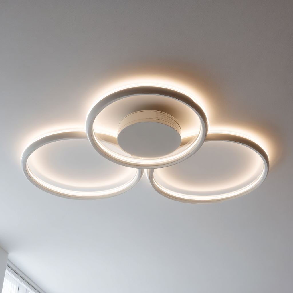 Lampada da soffitto in metallo e acrilico 60x60x10 cm Bianco per ambiente interno - design moderno-Havenilo