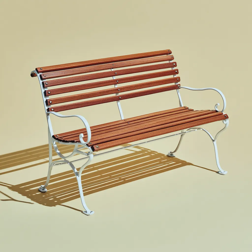 Panche da giardino in legno e metallo 128x60x82 cm - marrone-bianco - per terrazza e balcone - design classico-Havenilo