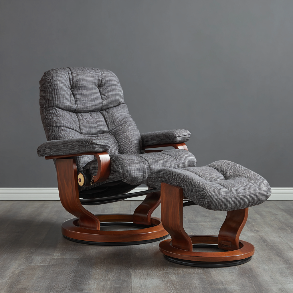 Poltrona reclinabile 78x82x100 cm - rivestimento in tessuto - grigio scuro - design moderno-Havenilo