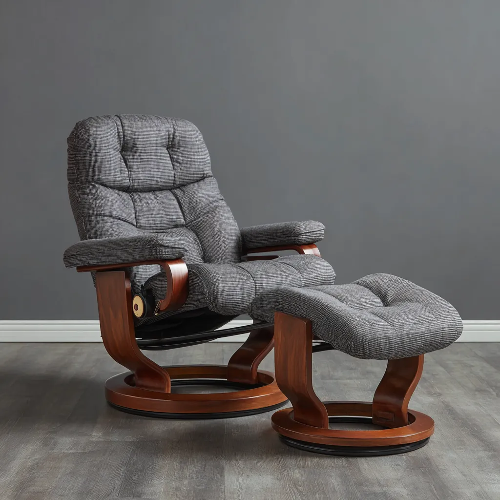 Poltrona reclinabile 78x82x100 cm - rivestimento in tessuto - grigio scuro - design moderno-Havenilo