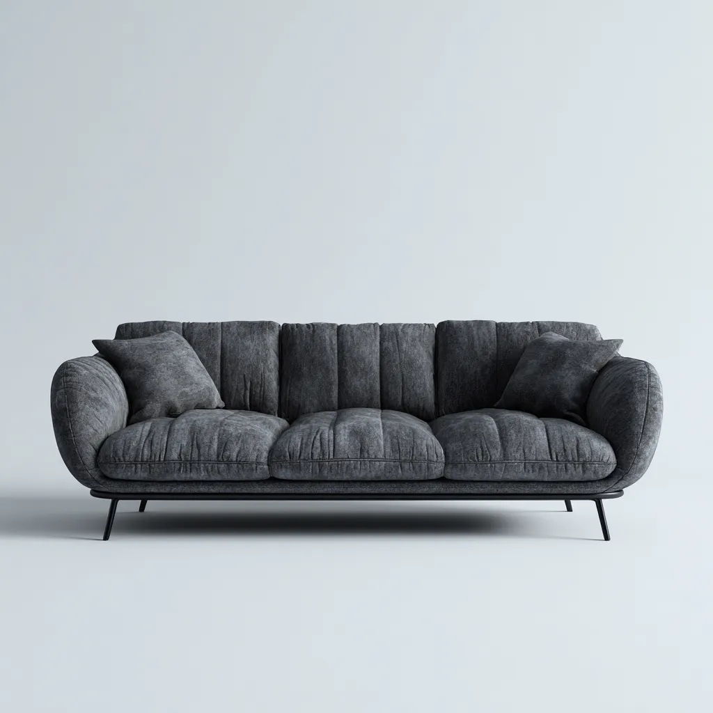 Divano lineare tessuto 210x90x86 cm grigio design moderno adatto al soggiorno-Havenilo