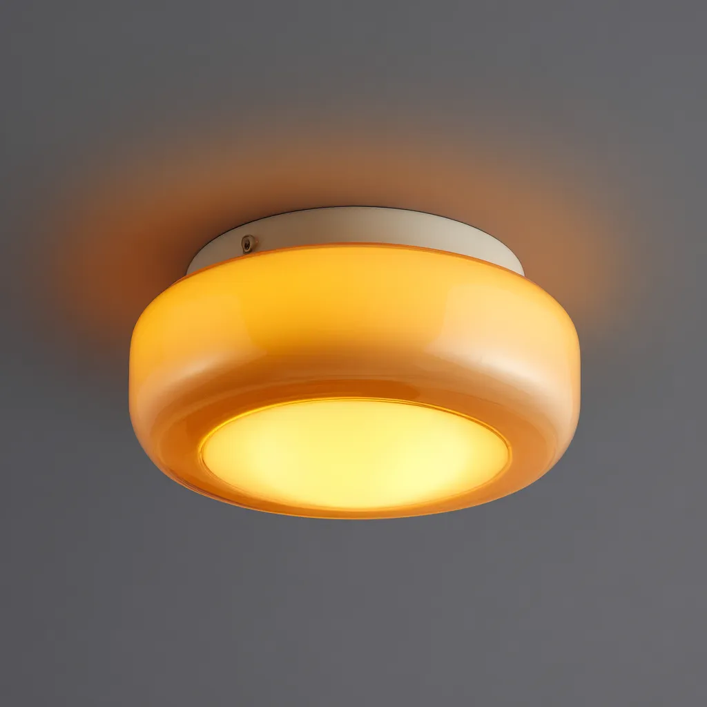 Lampada da soffitto vetro-metallo 30x30x12 cm - arancione-bianco - design moderno-Havenilo