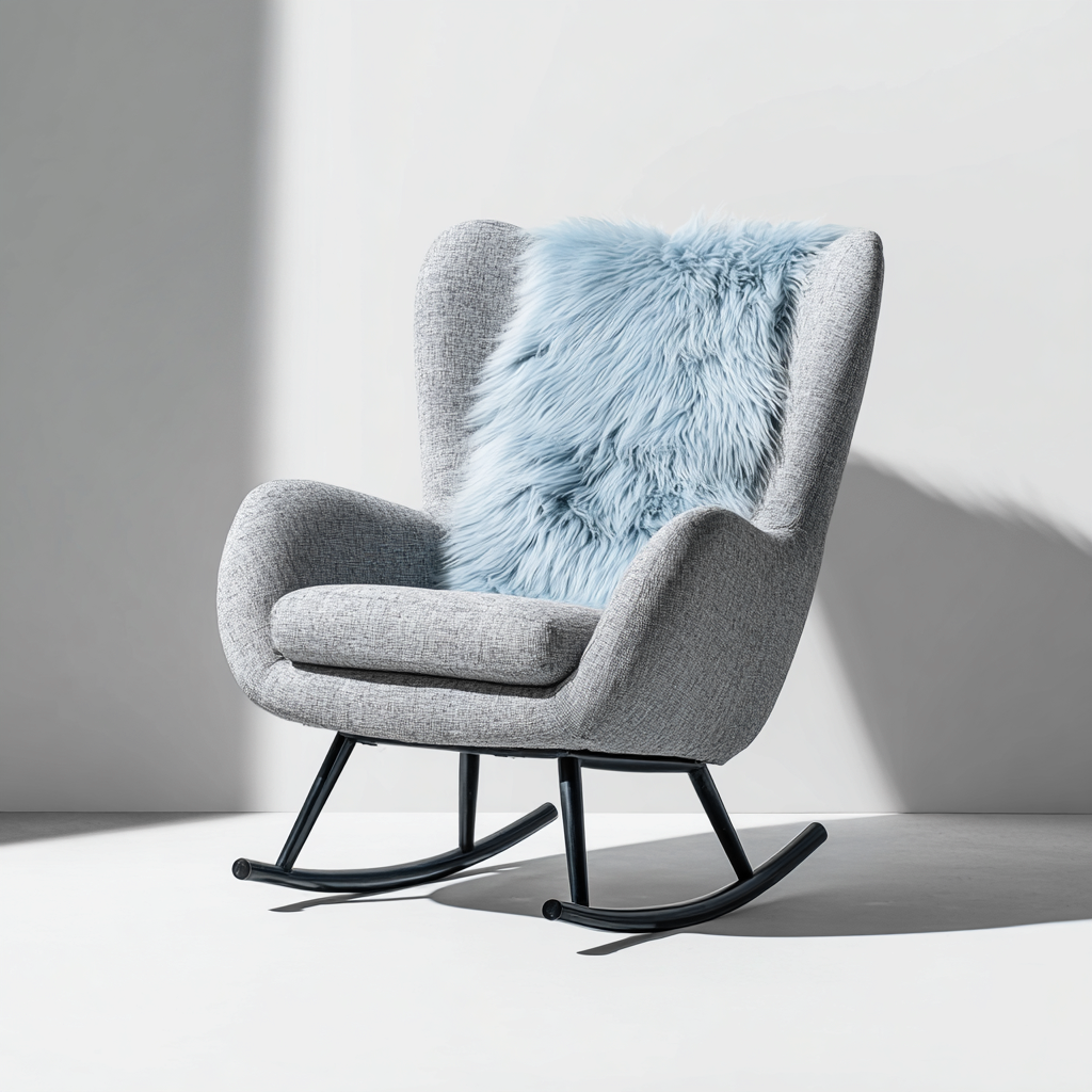 Sedia a dondolo in tessuto 75x85x100 cm - grigio - design moderno e confortevole-Havenilo