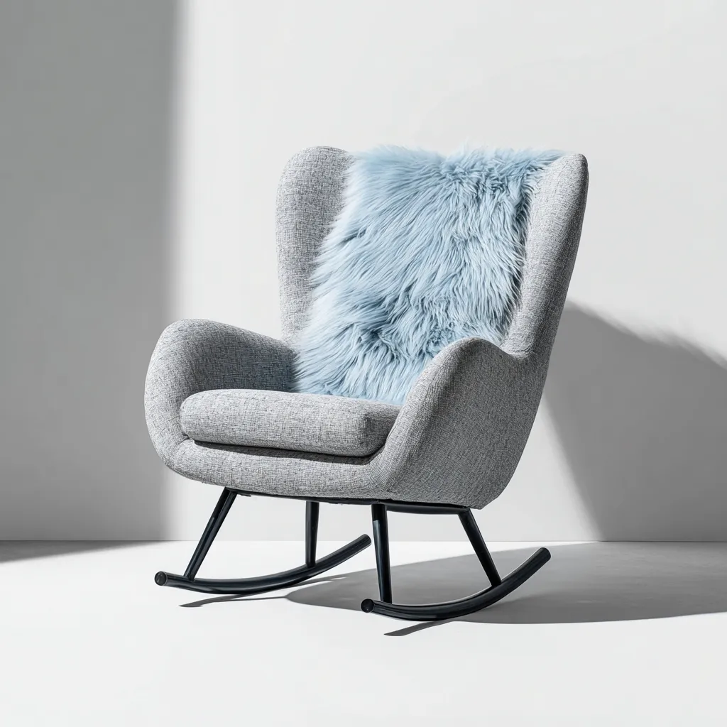 Sedia a dondolo in tessuto 75x85x100 cm - grigio - design moderno e confortevole-Havenilo