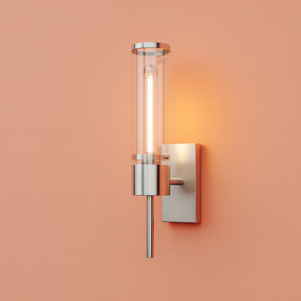 Applique metallo-vetro 30x10x12 cm - argento-trasparente - design moderno-Havenilo