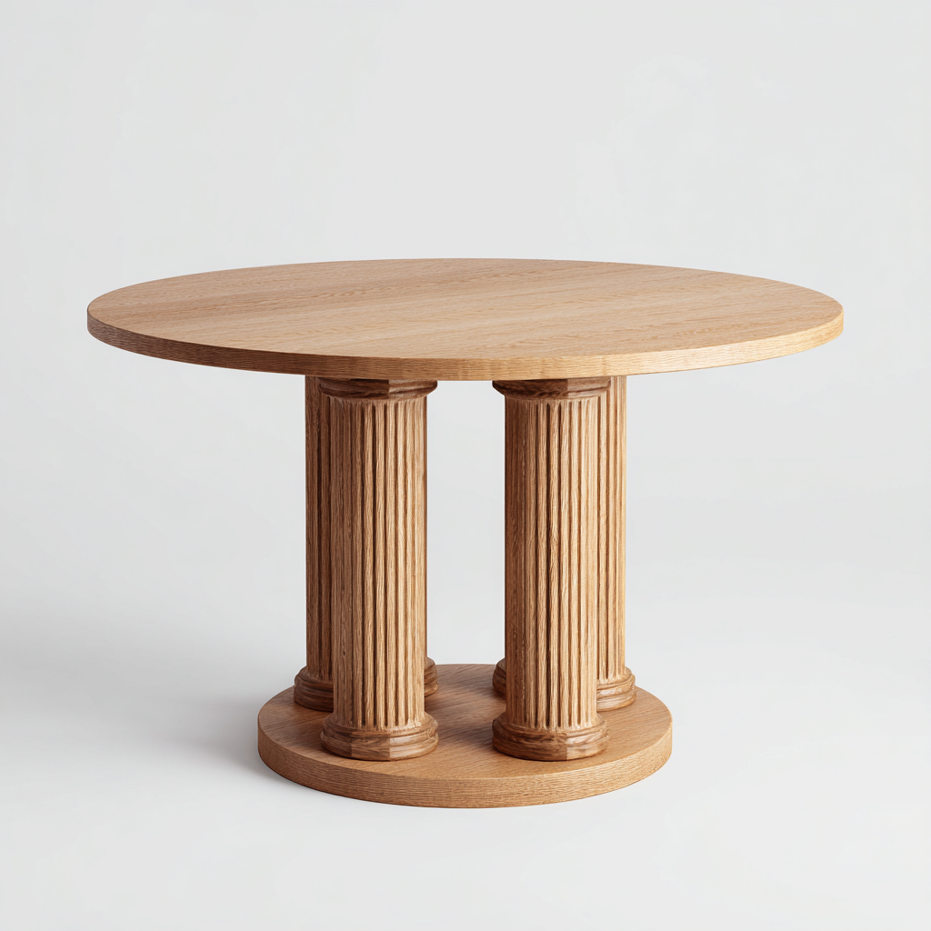 Tavolo da pranzo - legno massello - 150x150x75 cm - legno naturale - uso interno - design classico-Livingvo