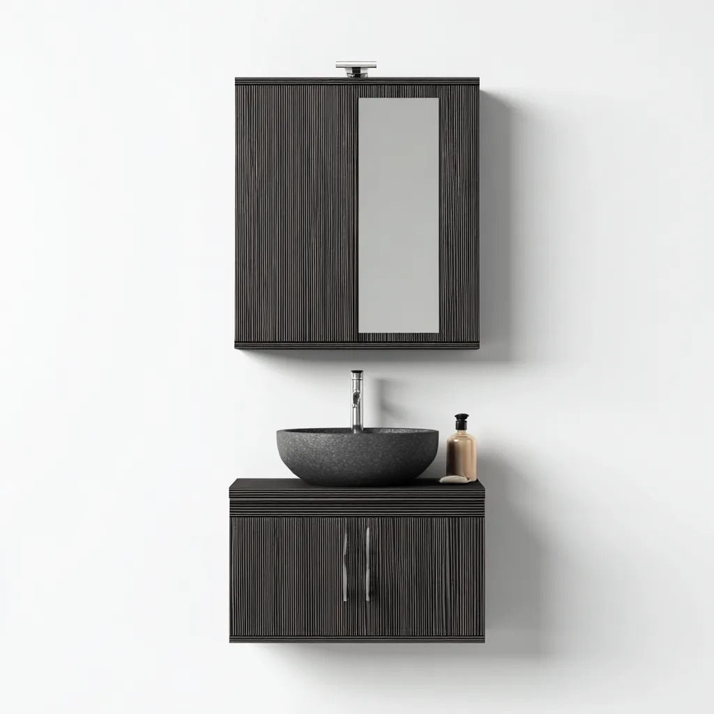 Mobile lavabo legno 60x45x52 cm - grigio scuro - design moderno-Livingvo