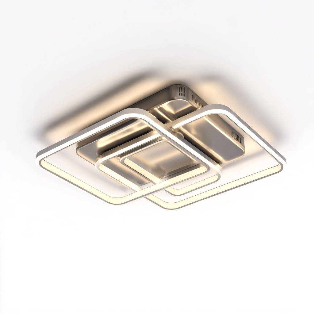 Lampada da soffitto LED in metallo 50x50x11 cm - oro - design moderno-Livingvo