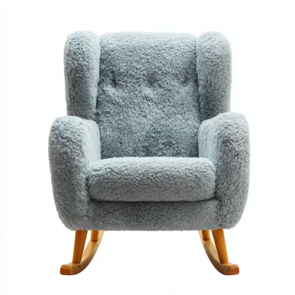 Sedia a dondolo tessuto 78x75x100 cm - blu - adatta al soggiorno - design moderno-Livingvo