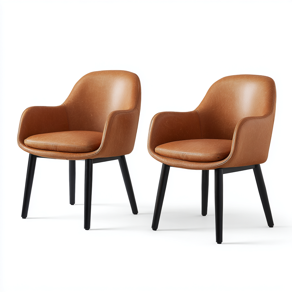 Sedia da pranzo - struttura resistente e seduta in materiale sintetico - 58x56x82 cm - marrone - design moderno-Livingvo