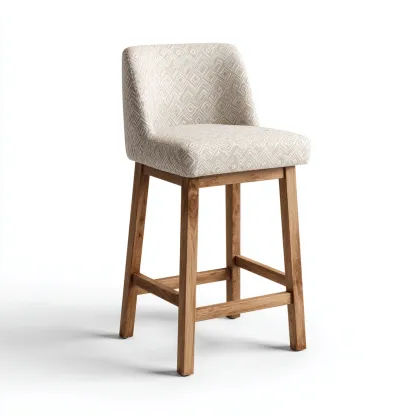 Sgabello da bar Tessuto-Legno 45x50x95 cm - Beige-Marrone - Design moderno-Livingvo