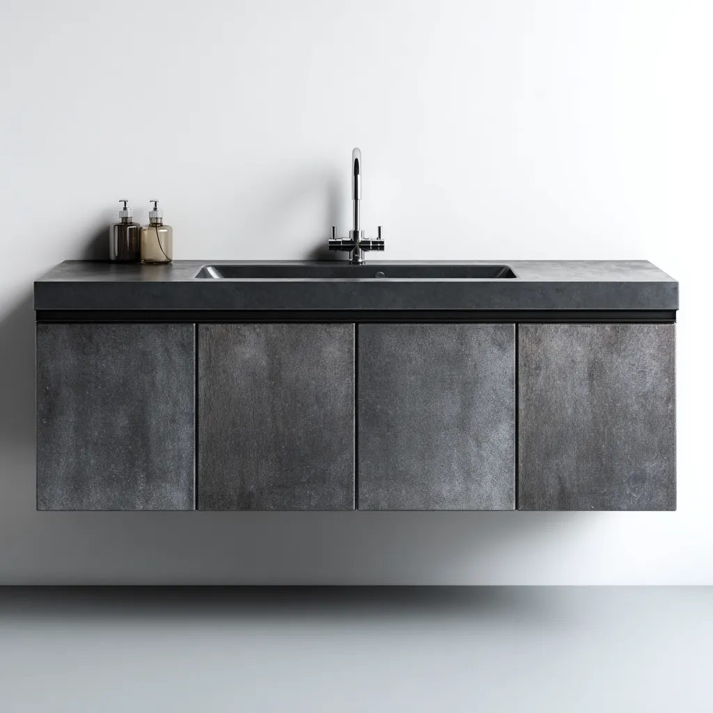 Mobile lavabo cemento 120x48x52 cm - grigio scuro - design moderno-Livingvo