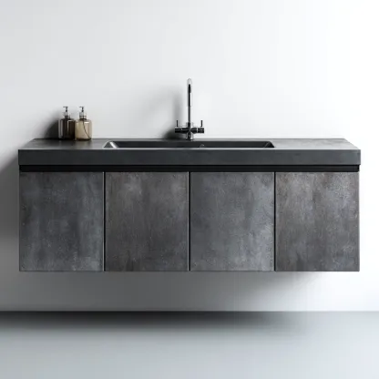 Mobile lavabo cemento 120x48x52 cm - grigio scuro - design moderno-Livingvo