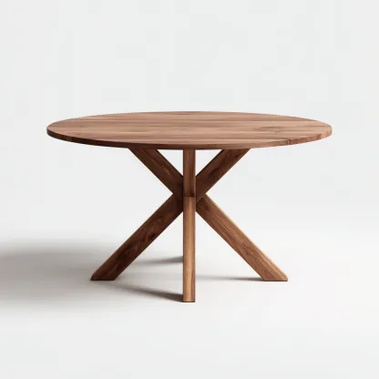 Tavolo da pranzo - legno massello - 140x140 cm - noce - stile moderno-Livingvo