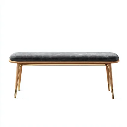 Panca per letto tessuto 100x38x45 cm - grigio - adatta alla camera da letto - design moderno-Livingvo