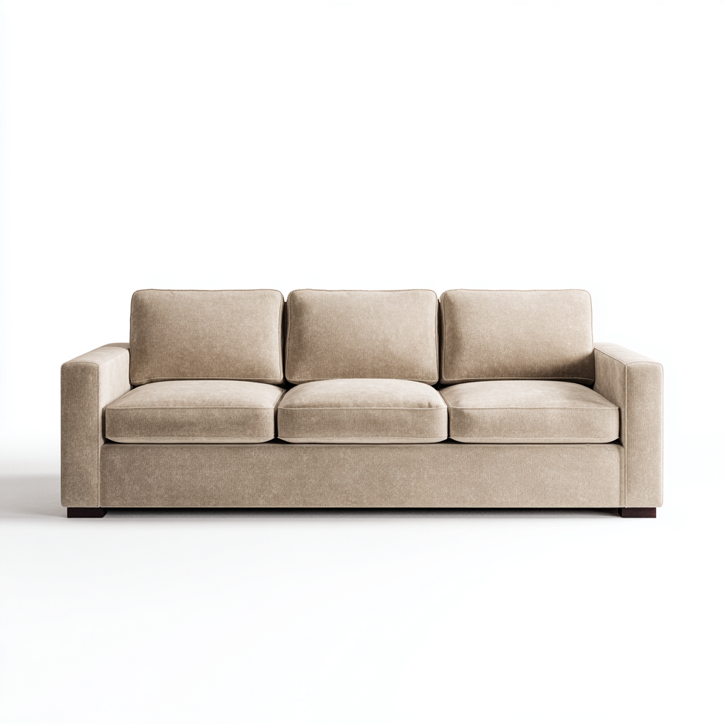 Divano lineare tessuto 225x92x84 cm - beige - adatto al soggiorno - design moderno-Livingvo