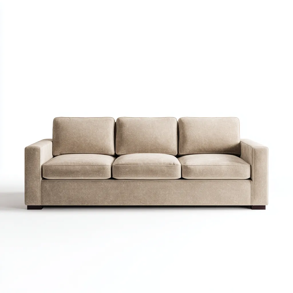 Divano lineare tessuto 225x92x84 cm - beige - adatto al soggiorno - design moderno-Livingvo