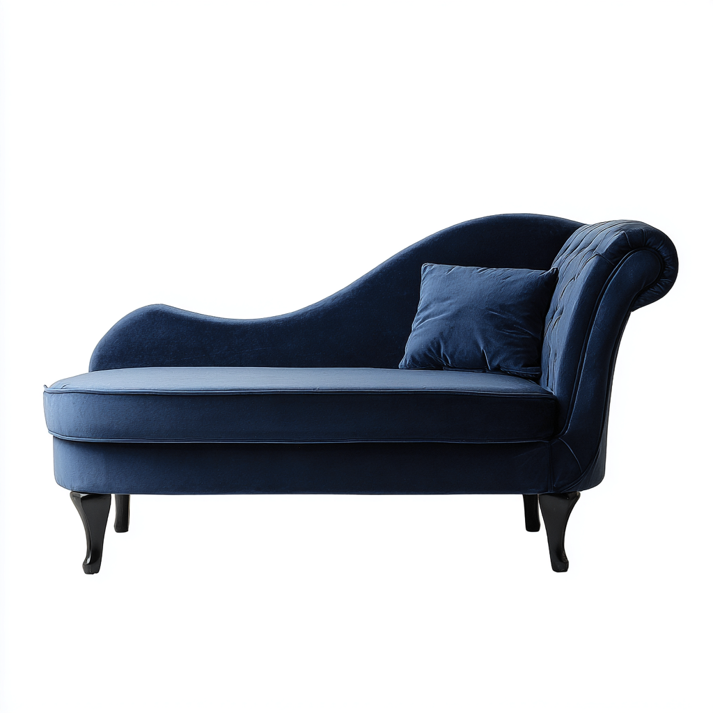 Chaise longue tappezzata velluto 175x78 cm - blu - design classico-Livingvo