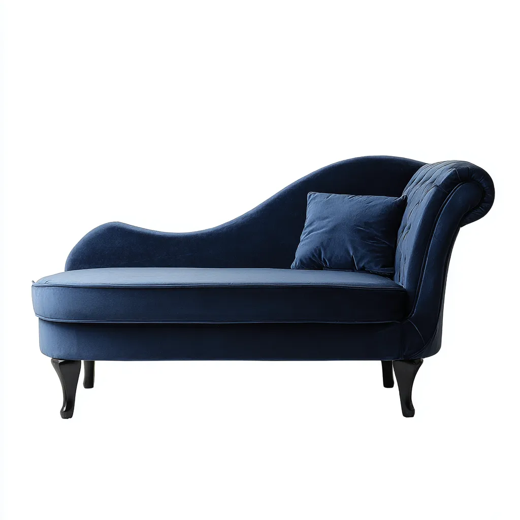 Chaise longue tappezzata velluto 175x78 cm - blu - design classico-Livingvo