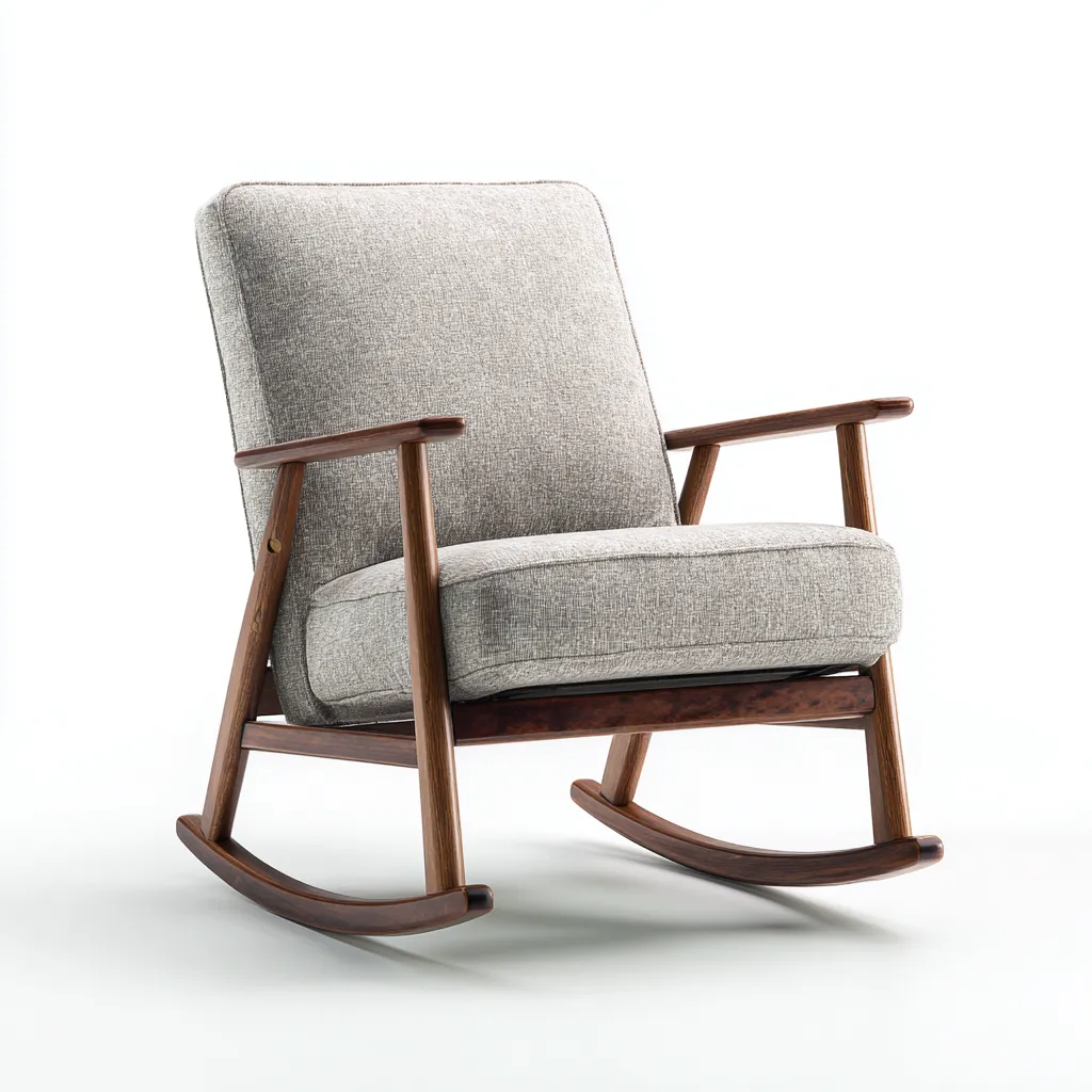 Sedia a dondolo tessuto 82x77x101 cm - grigio - adatta al soggiorno - design moderno-Livingvo