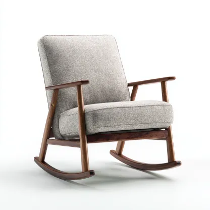 Sedia a dondolo tessuto 82x77x101 cm - grigio - adatta al soggiorno - design moderno-Livingvo