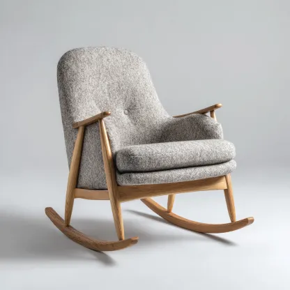 Sedia a dondolo tessuto 82x75x102 cm - grigio - adatta al soggiorno - design moderno-Livingvo