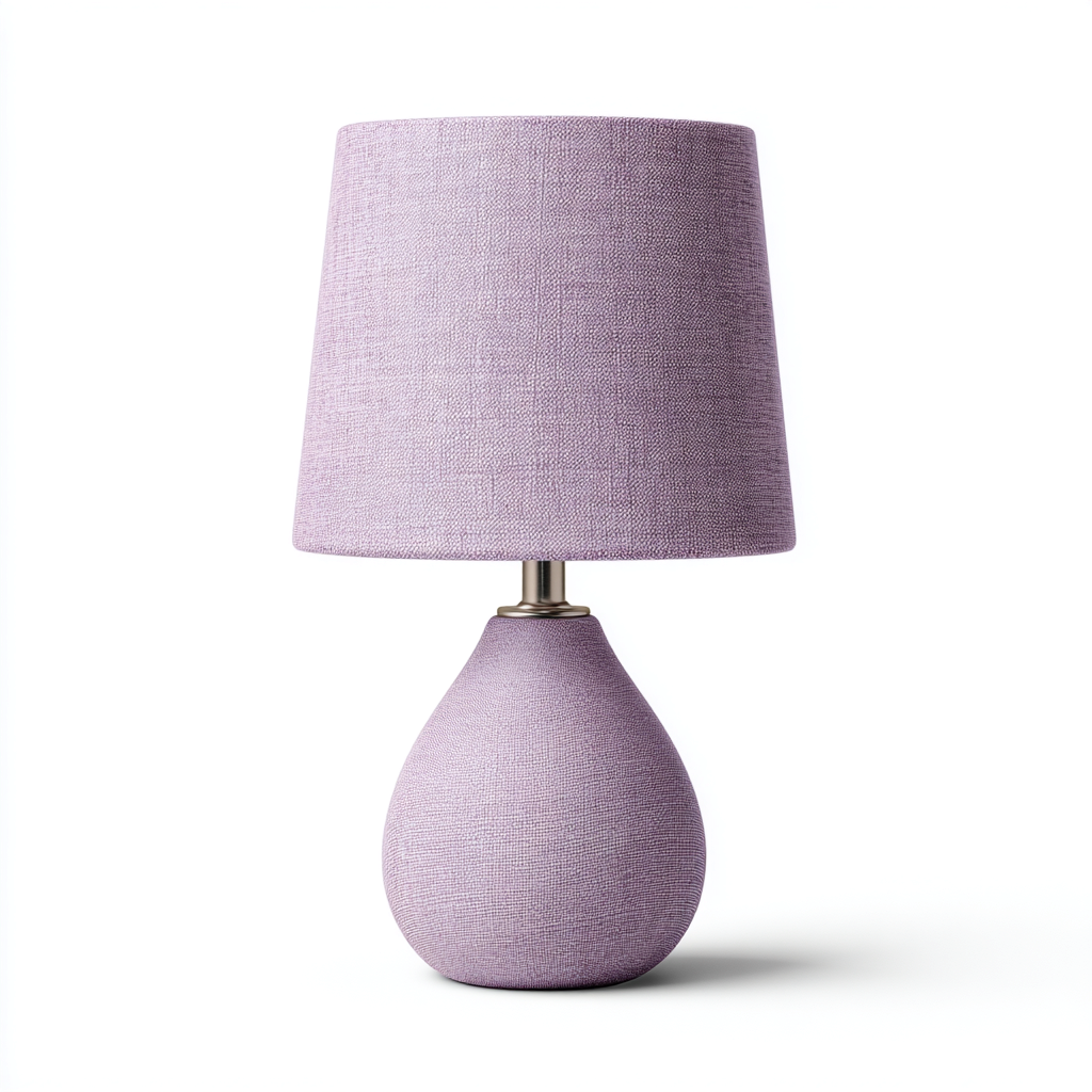 Lampada da tavolo tessuto 22x22 cm - viola - stile moderno-Livingvo