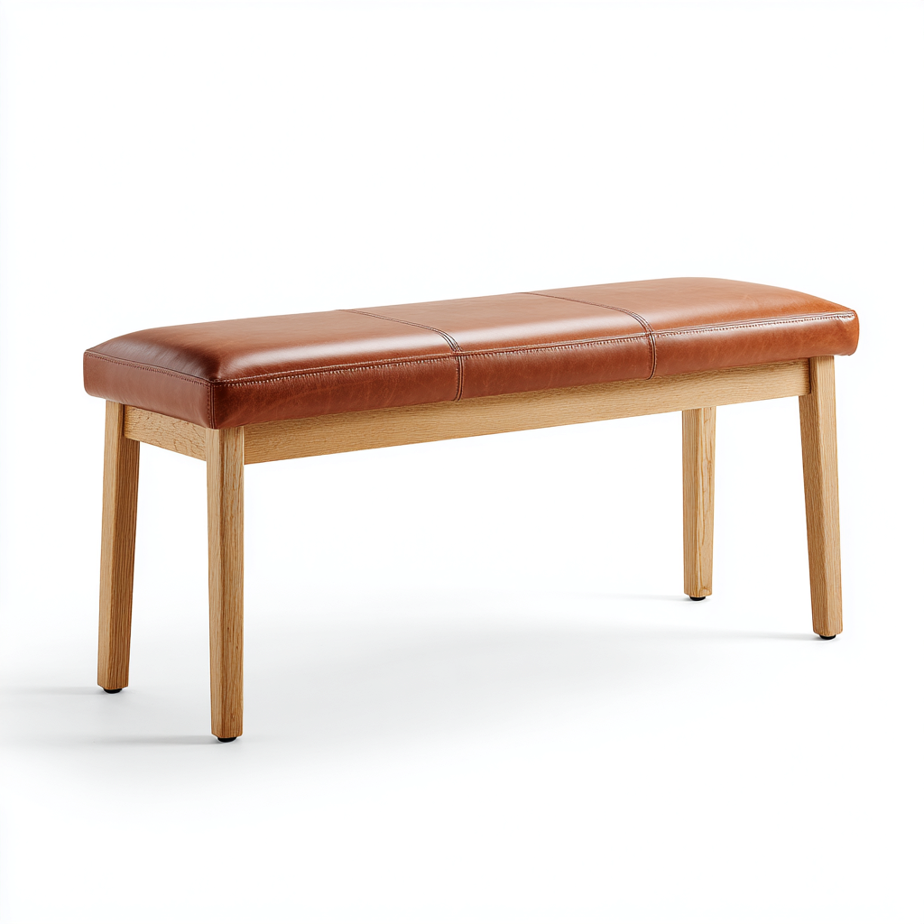 Panca per letto pelle 100x35x45 cm - marrone - adatta alla camera da letto - design moderno-Livingvo