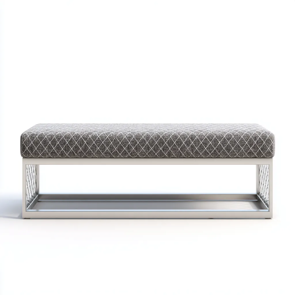 Panca per letto tessuto 110x40x45 cm - grigio - adatta alla camera da letto - design moderno-Livingvo