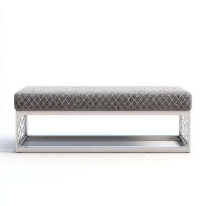 Panca per letto tessuto 110x40x45 cm - grigio - adatta alla camera da letto - design moderno-Livingvo