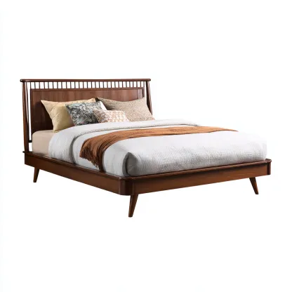 Letto matrimoniale-legno massello-212x165x105 cm-brown-Stile moderno-Livingvo