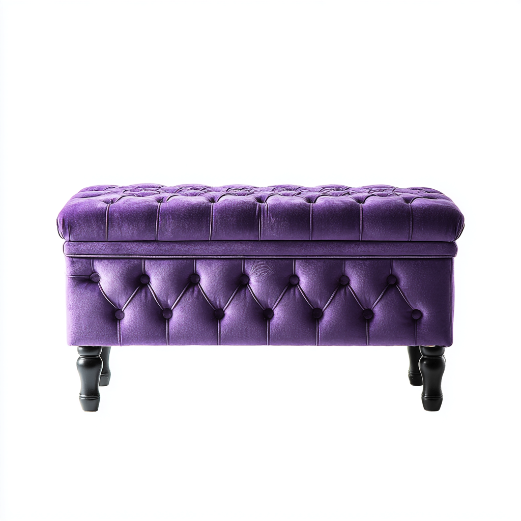 Panca per letto tessuto 90x40x48 cm - viola - adatta alla camera da letto - design classico-Livingvo