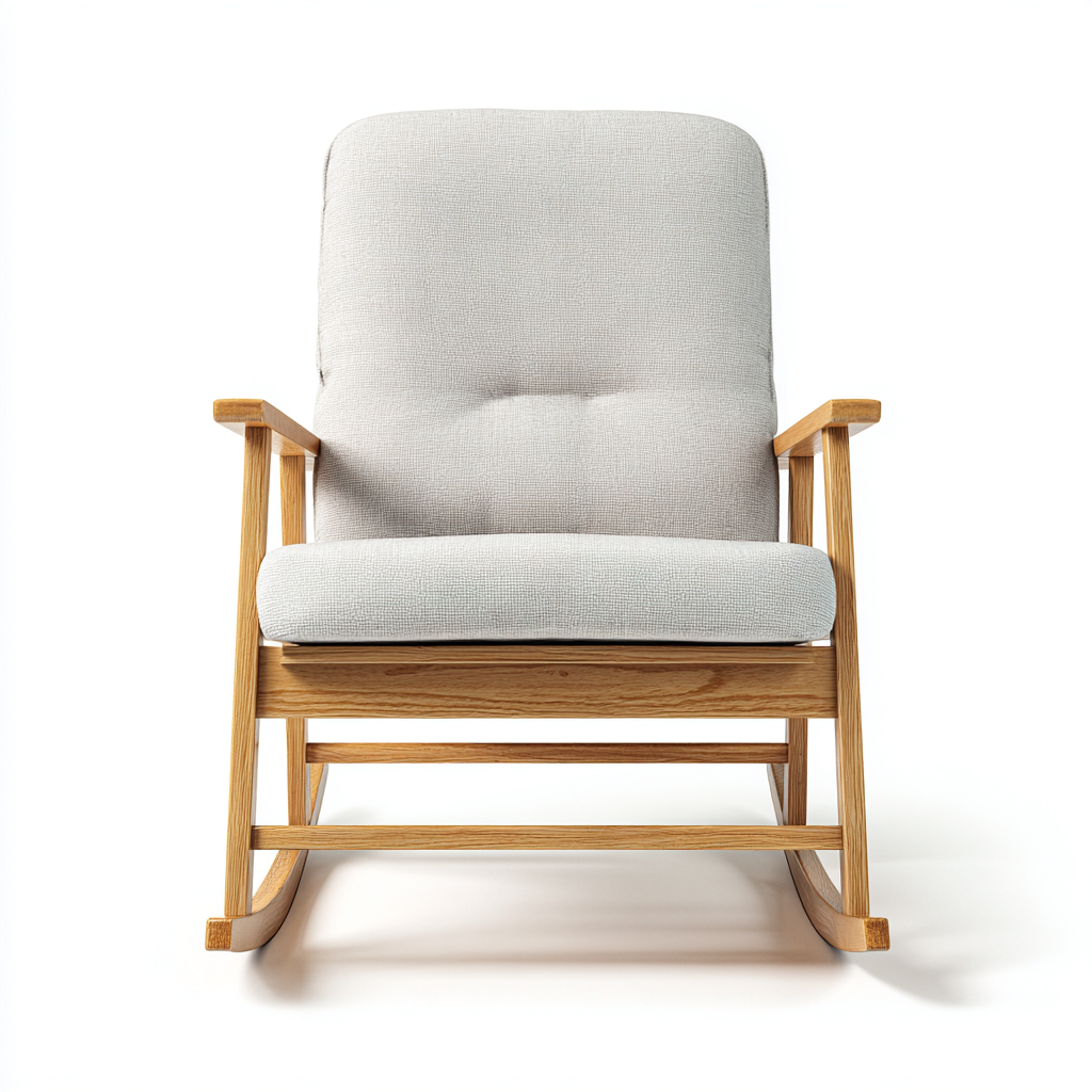 Sedia a dondolo tessuto 80x72x101 cm - grigio - adatta al soggiorno - design moderno-Livingvo