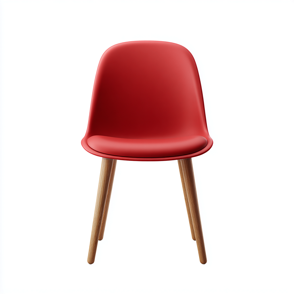 Sedia da pranzo - struttura resistente e seduta in materiale plastico - 48x50x82 cm - rosso - design moderno-Livingvo