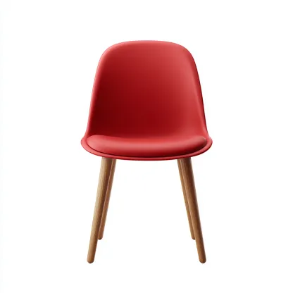 Sedia da pranzo - struttura resistente e seduta in materiale plastico - 48x50x82 cm - rosso - design moderno-Livingvo