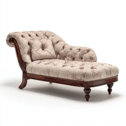 Chaise longue tappezzata tessuto 175x80 cm - beige - design classico-Livingvo