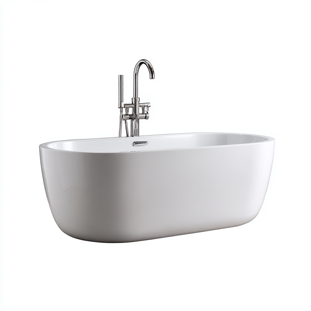 Vasca da bagno freestanding acrilico 165x78x60 cm - bianco - design moderno-Livingvo