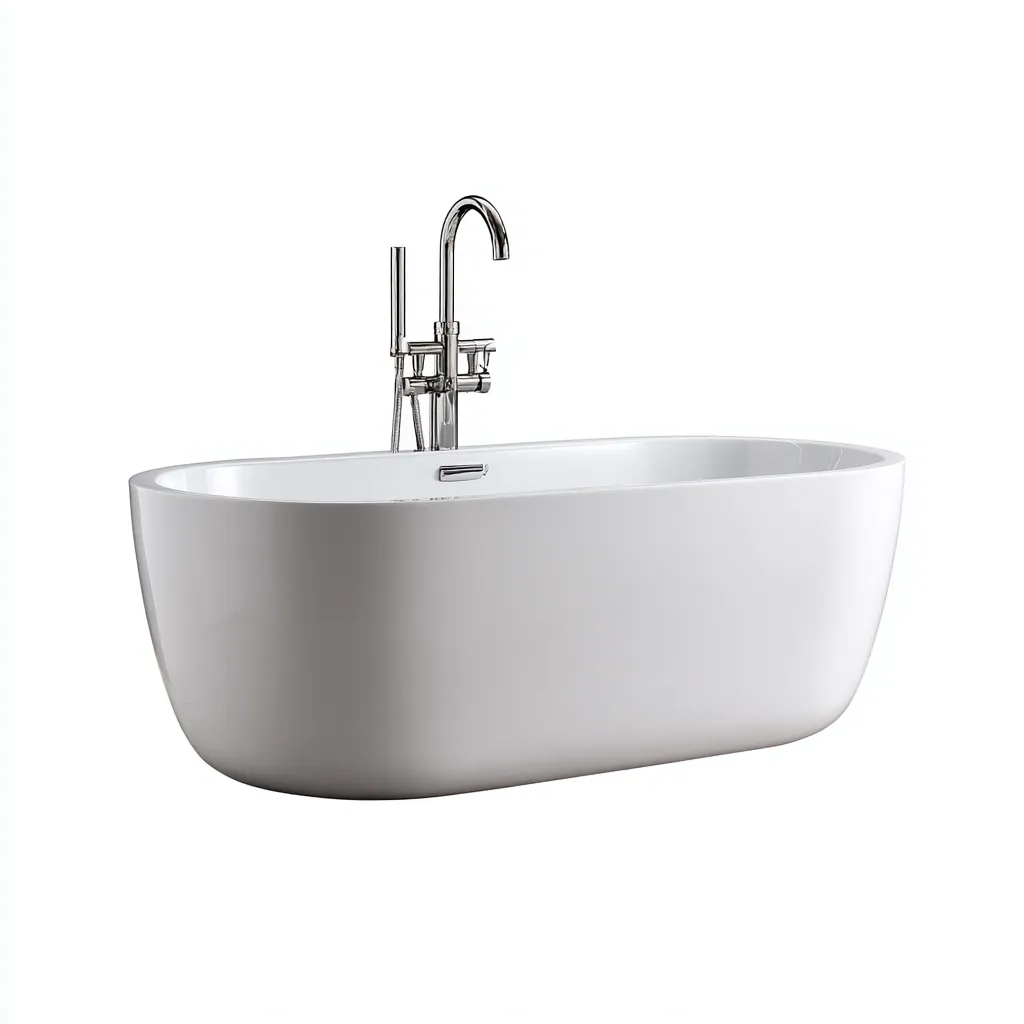 Vasca da bagno freestanding acrilico 165x78x60 cm - bianco - design moderno-Livingvo