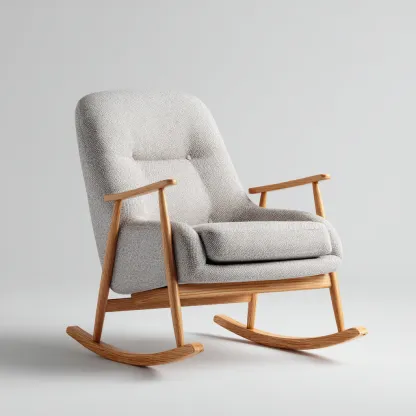 Sedia a dondolo tessuto 79x73x97 cm - grigio - adatta al soggiorno - design moderno-Livingvo