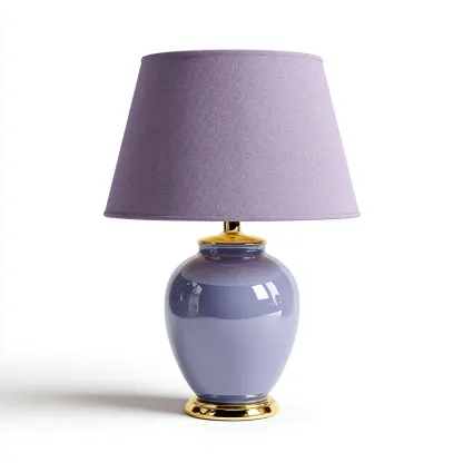 Lampada da tavolo ceramica 26x26 cm - viola - stile moderno-Livingvo