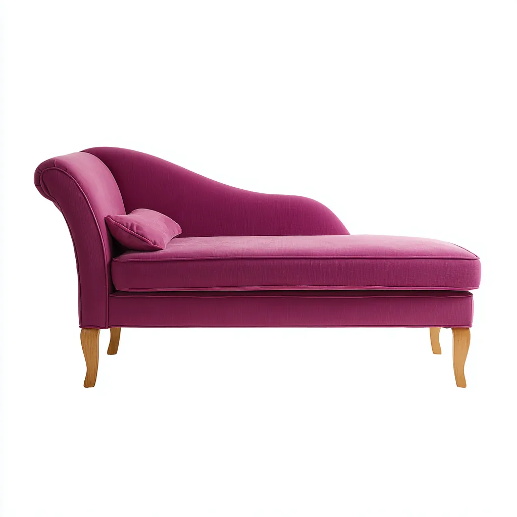 Chaise longue tessuto 165x75 cm - magenta - design classico-Livingvo
