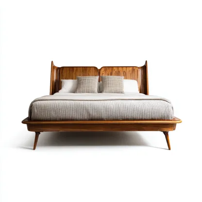 Letto matrimoniale legno 215x164x108 cm - marrone - design moderno-Livingvo