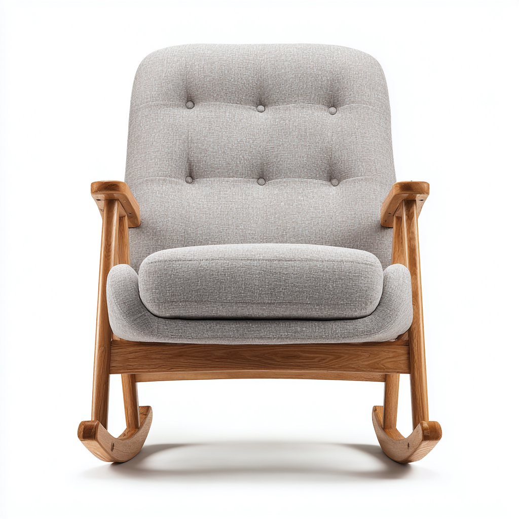 Sedia a dondolo tessuto 83x75x100 cm - grigio - adatta al soggiorno - design moderno-Livingvo