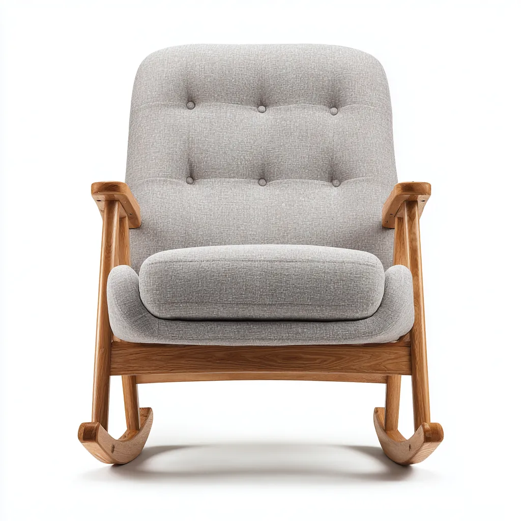 Sedia a dondolo tessuto 83x75x100 cm - grigio - adatta al soggiorno - design moderno-Livingvo